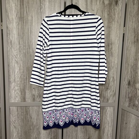 Lilly Pulitzer Shift Dress Short Scoop Neckline Resort Wear Striped Size Medium - Picture 6 of 6